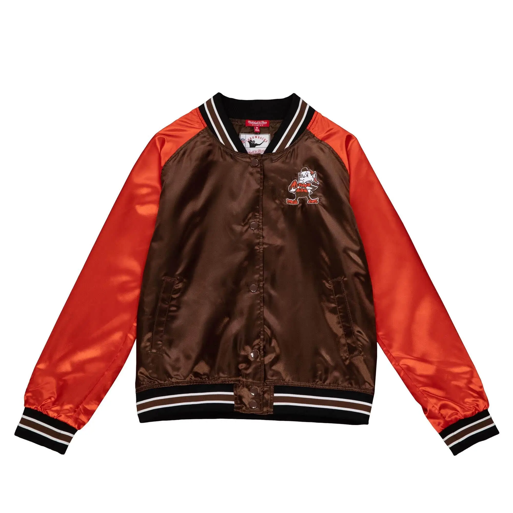 2.0 Cleveland Browns Women's Brown & Orange Varsity Jacket