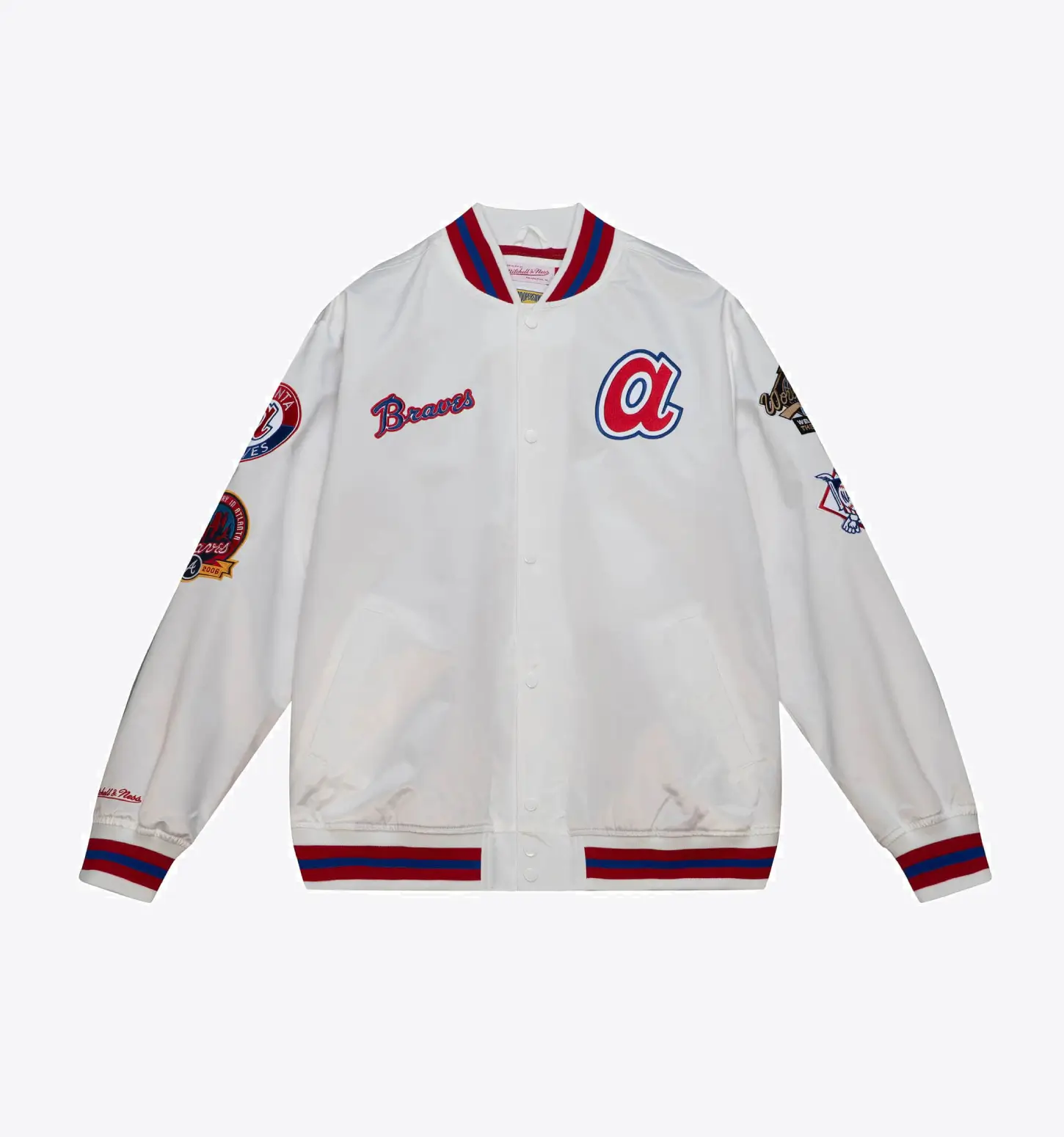 City Collection Lightweight Satin Jacket Atlanta Braves