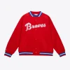 Atlanta Braves Lightweight Red Satin Varsity Jacket