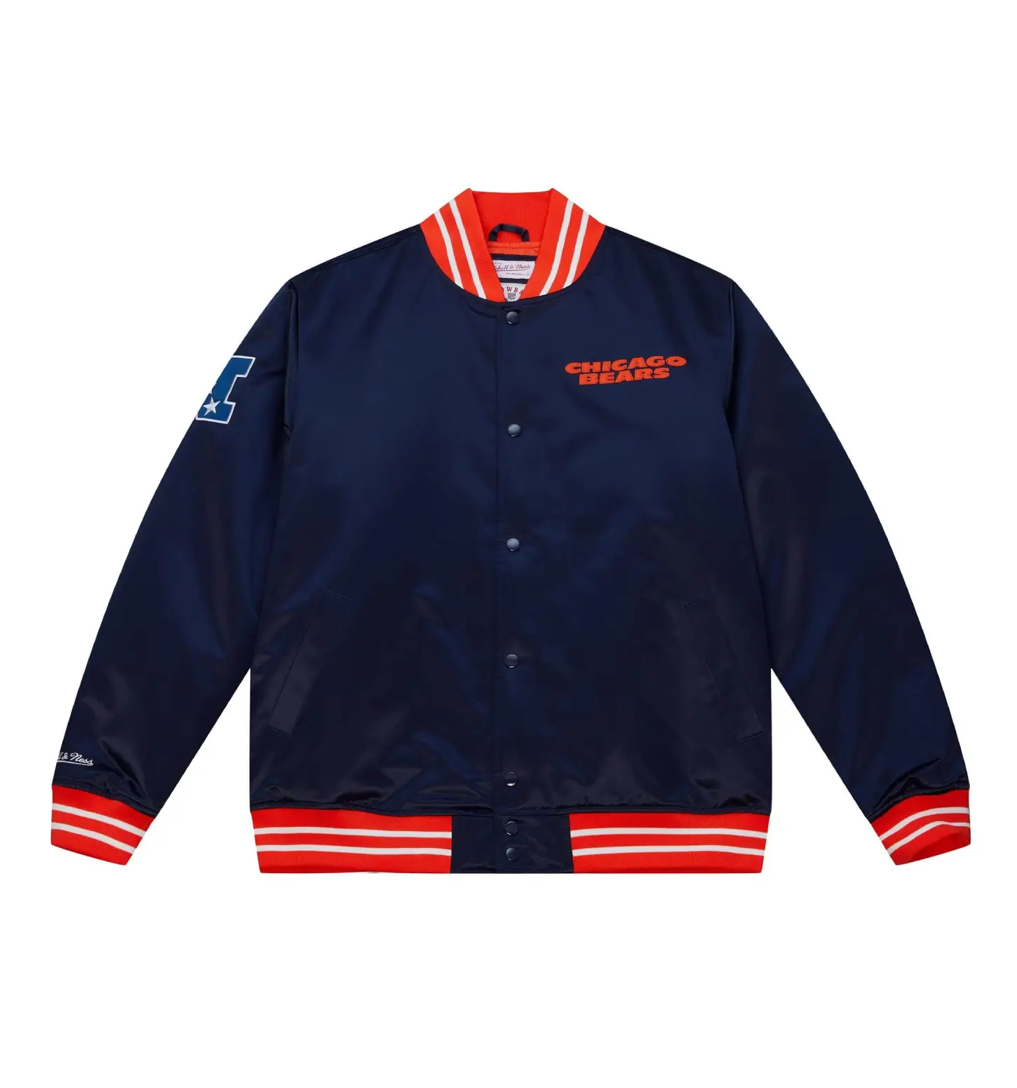 Heavyweight Satin Black Jacket Chicago Bears