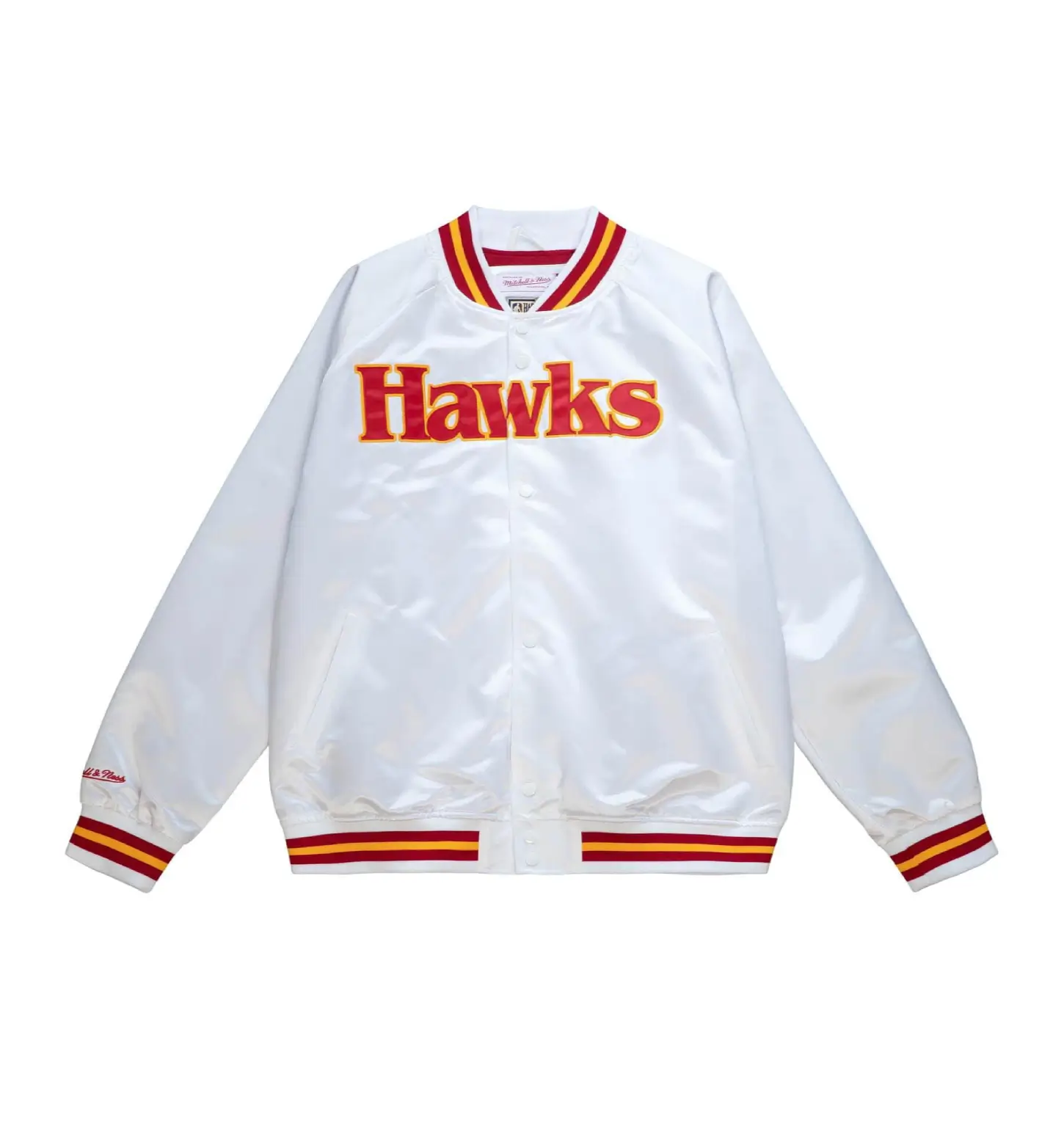 Atlanta Hawks White Satin Varsity Jacket