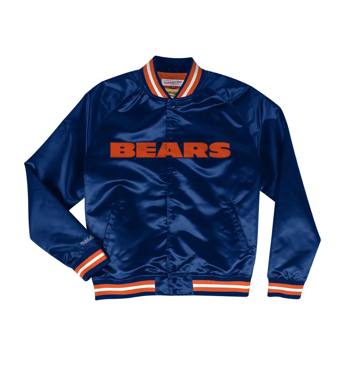 Chicago Bears Lightweight Blue Satin Varsity Jacket