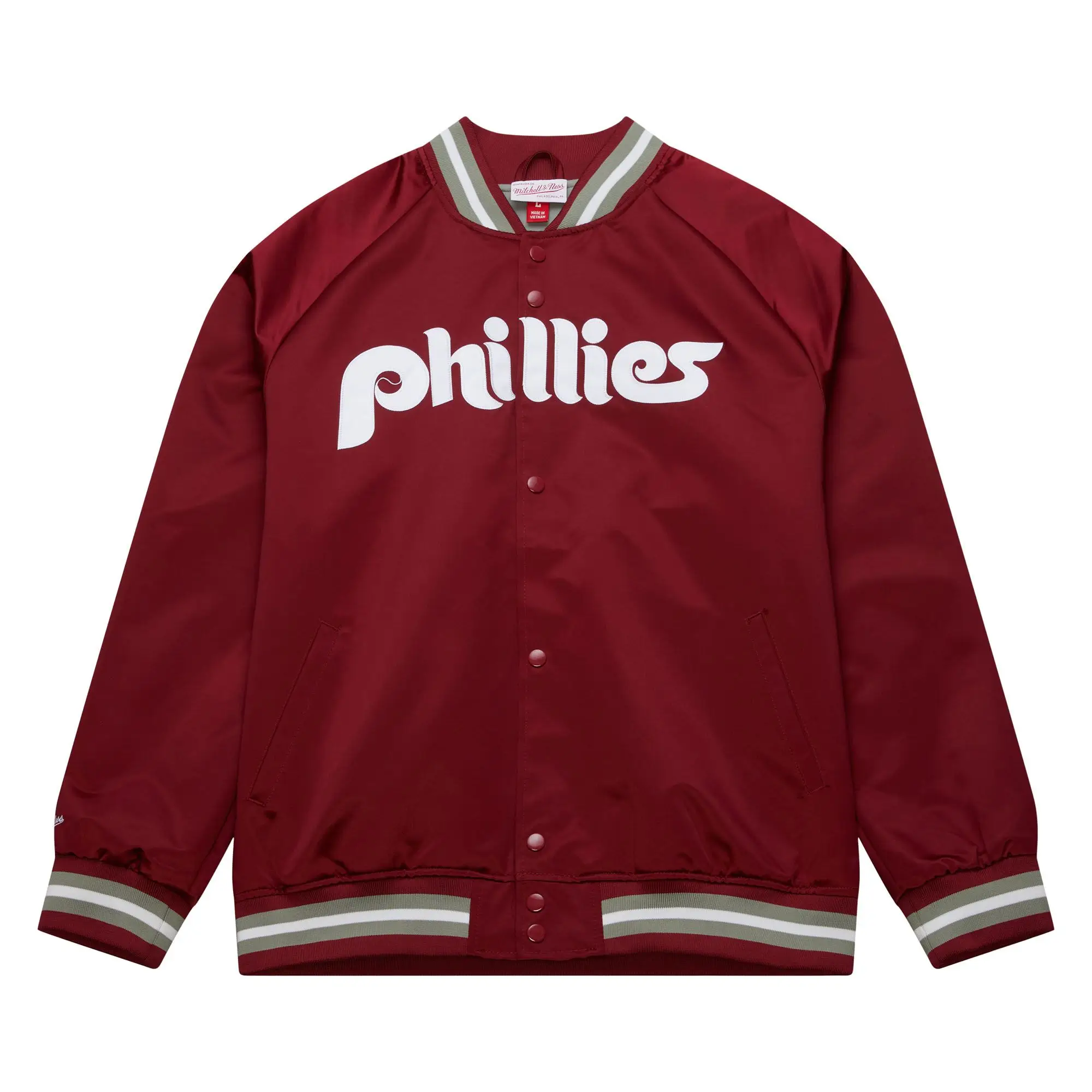 Lightweight Satin Maroon Jacket Philadelphia Phillies