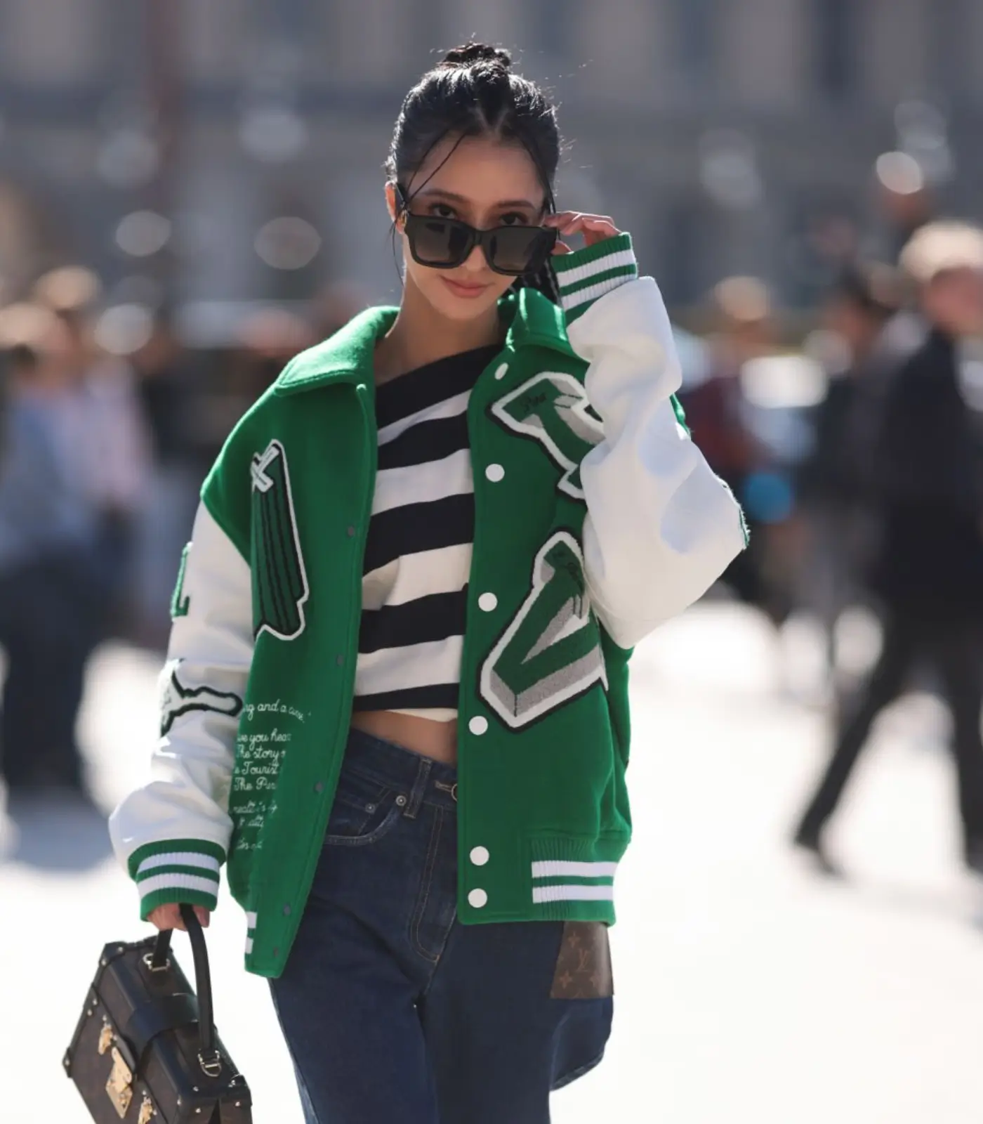 Louis Vuitton Green & White Varsity Jacket