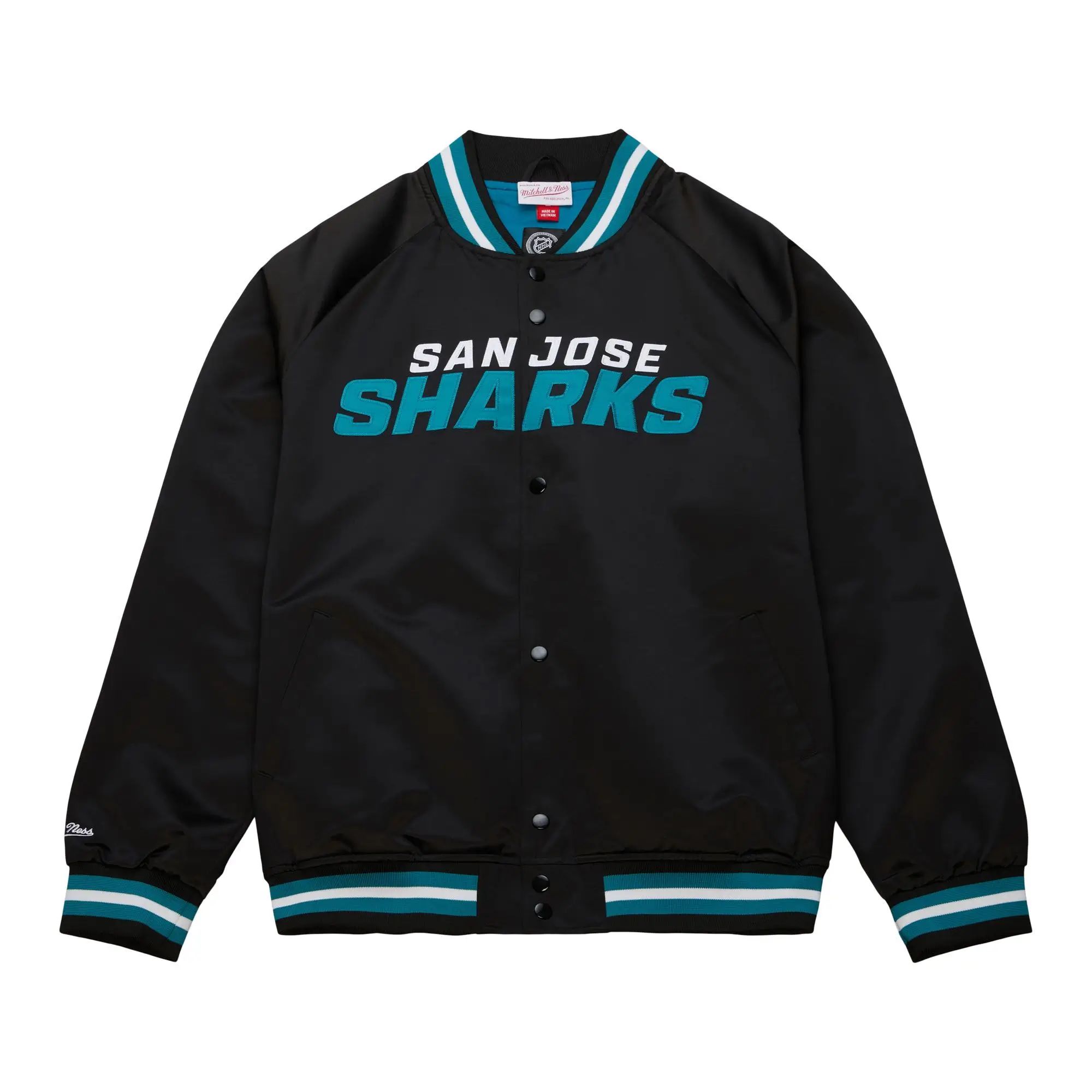 San Jose Sharks Current Logo Black Varsity Jacket