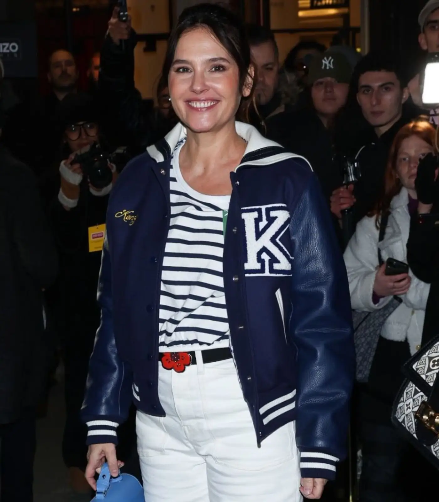 Virginie Ledoyen Blue Varsity Jacket