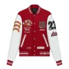 Amiri Vintage Patch Red Varsity Bomber Jacket