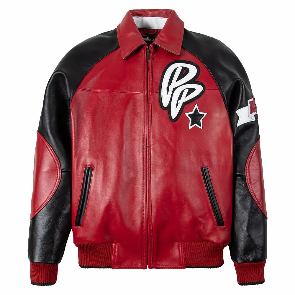 Pelle Pelle Classic Soda Club Plush Red & Black Leather Jacket
