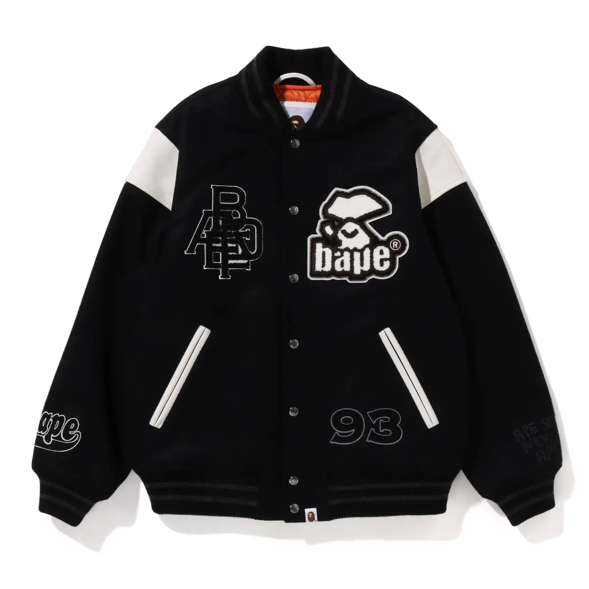 BAPE Switch Shoulder Varsity Jacket Black