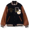Bape X Concepts Black & Brown Wool & Leather Varsity Jacket
