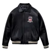 Black Avirex Leather Bomber Jacket