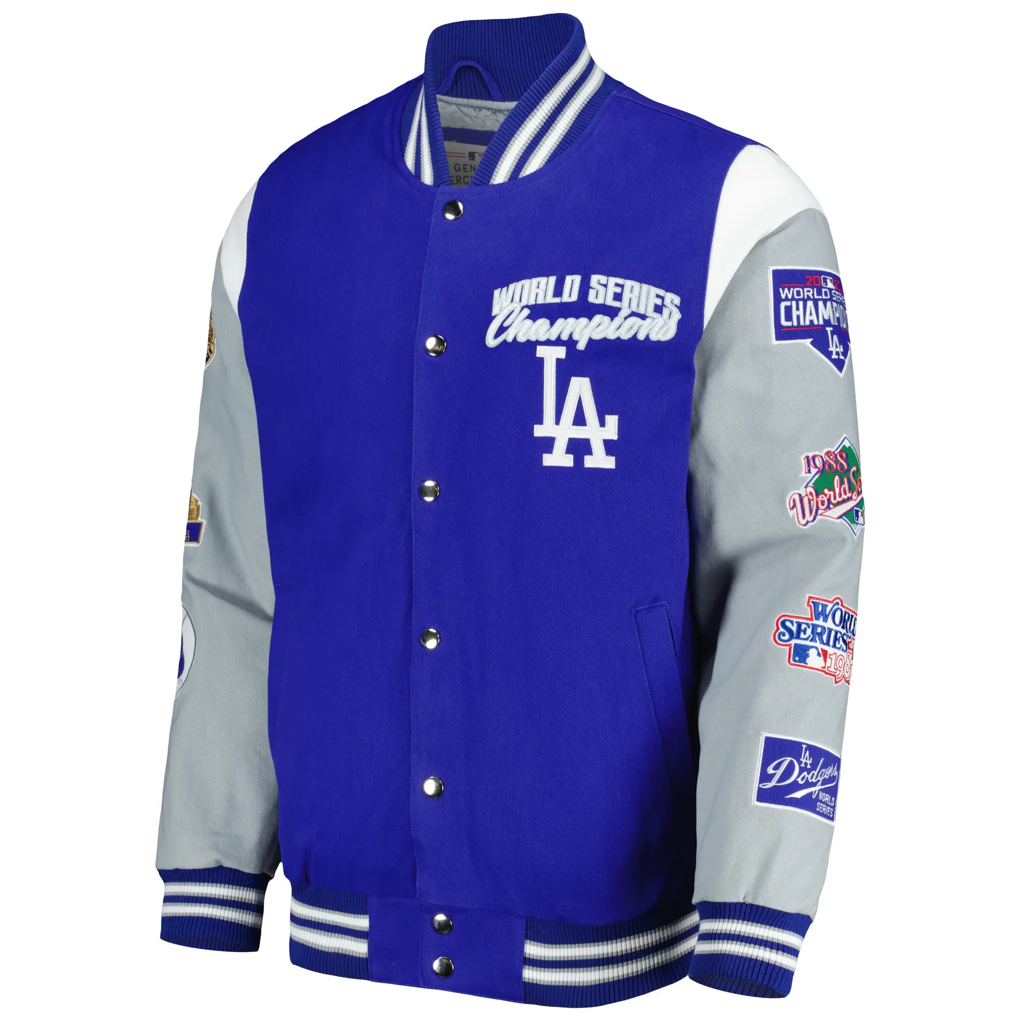 Los Angeles Dodgers Franchise Varsity Royal Blue and Gray Jacket