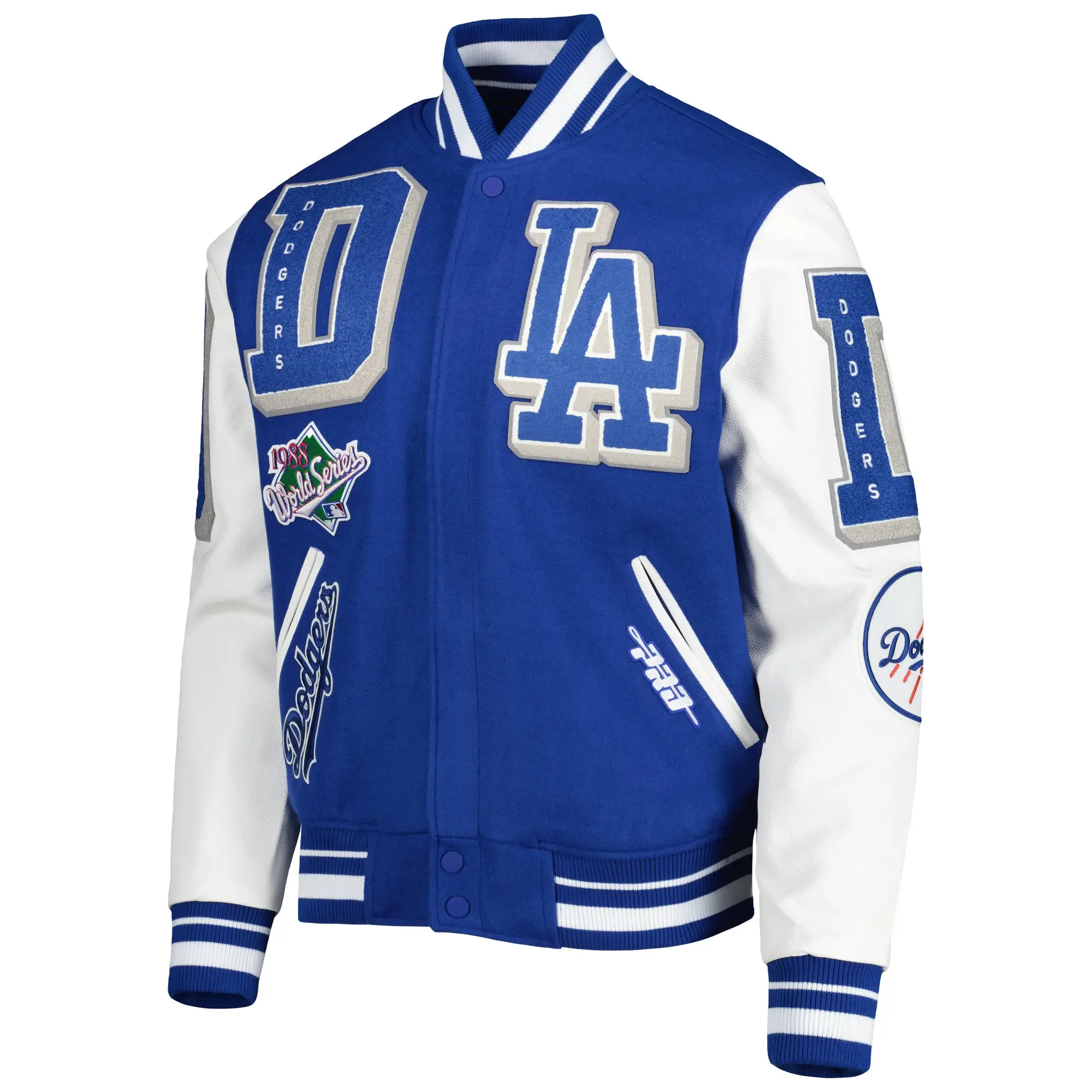 Los Angeles Dodgers Pro Standard Mash Up Logo Royal Blue Varsity Jacket
