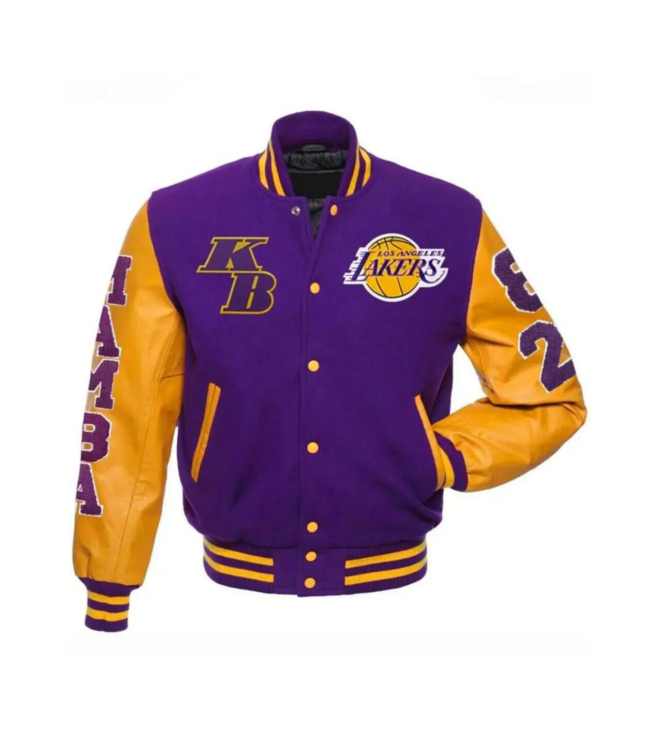 Los Angeles Lakers Kobe Bryant Mamba Purple & Yellow Varsity Jacket
