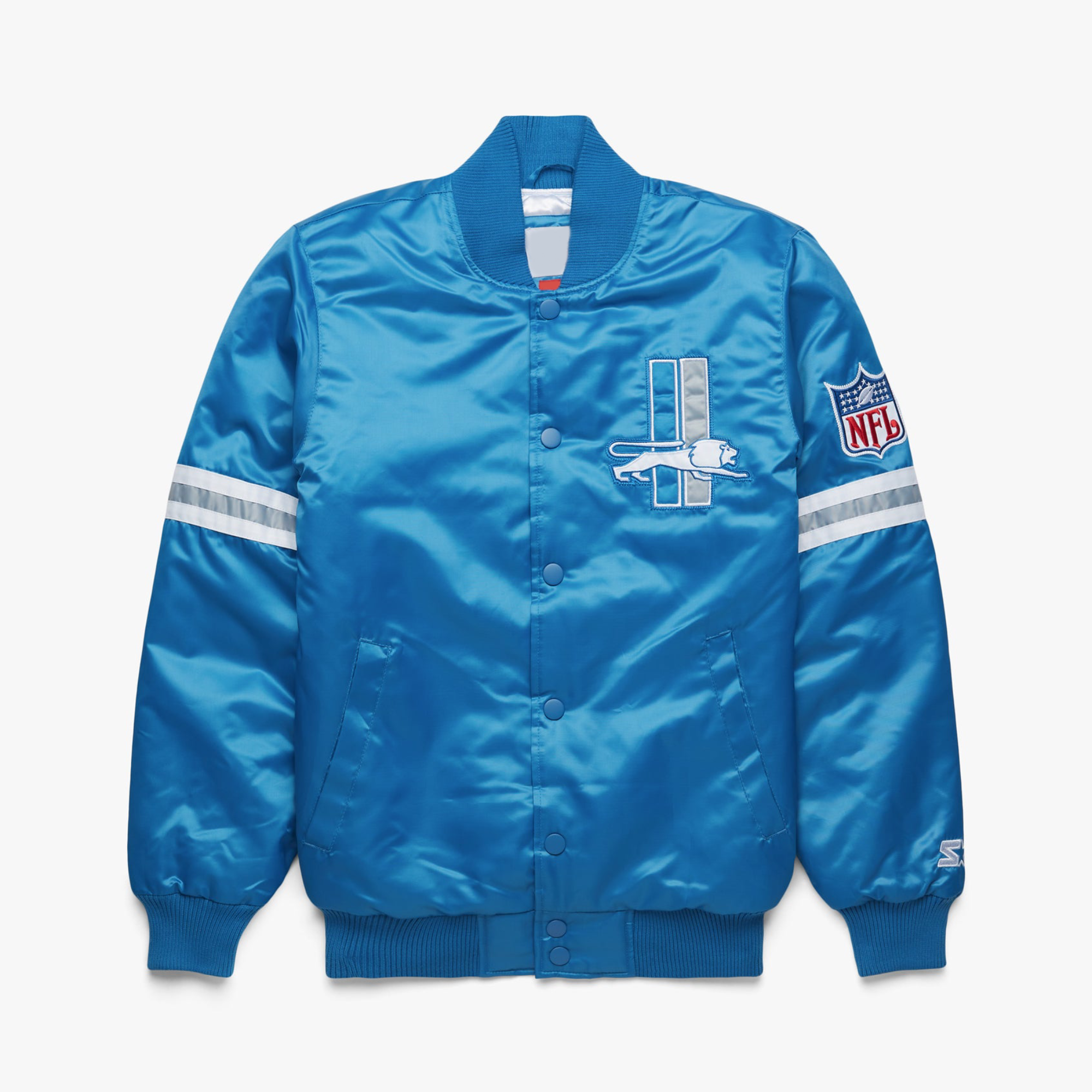 NFL Detroit Lions Logo Blue Varsity Jacket
