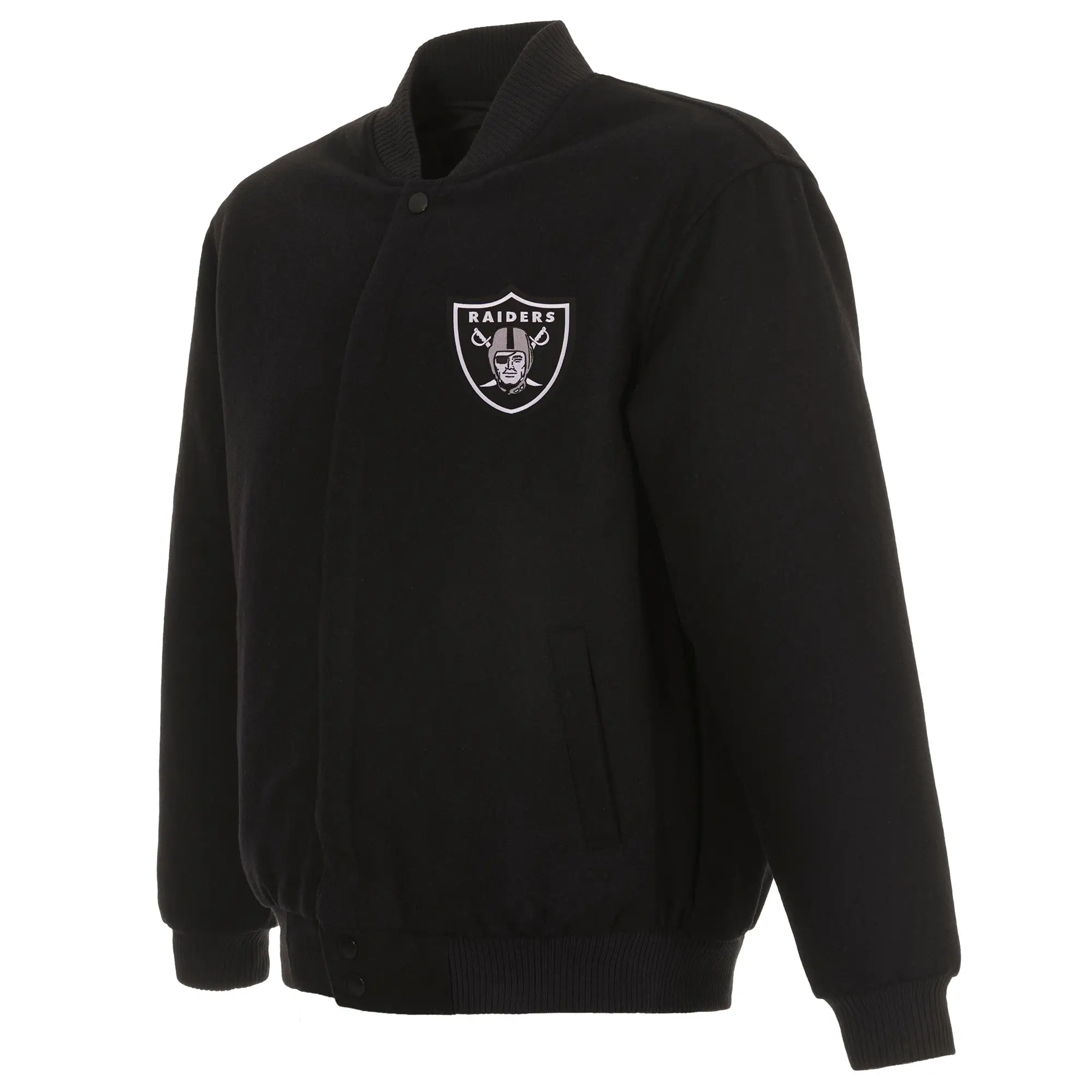 NFL Las Vegas Raiders JH Design Reversible Black Varsity Jacket