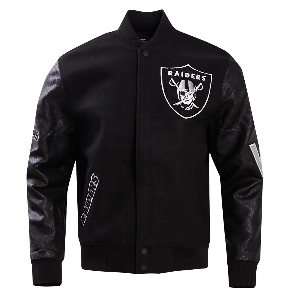 NFL Las Vegas Raiders Pro Standard Logo Black Varsity Jacket
