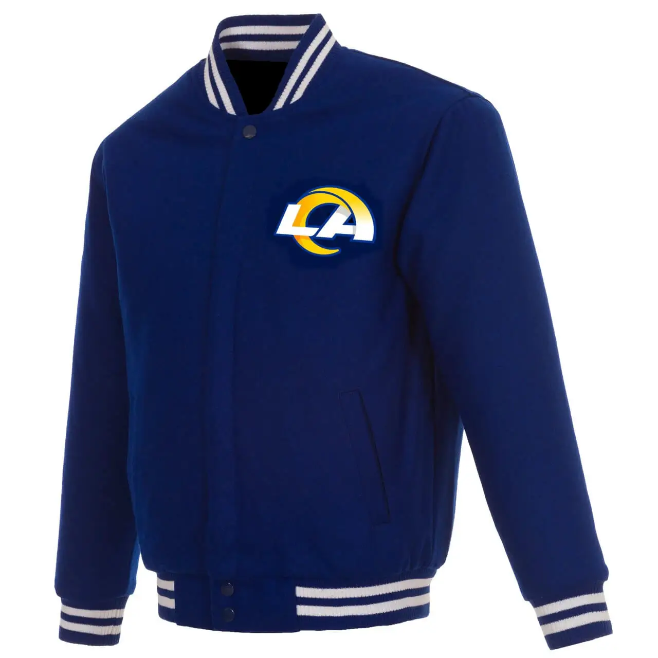 NFL Los Angeles Rams LA Logo Royal Blue Wool Varsity Jacket