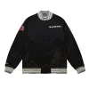 NFL Los Vegas Raiders Logo Heavyweight Black Satin Varsity Jacket