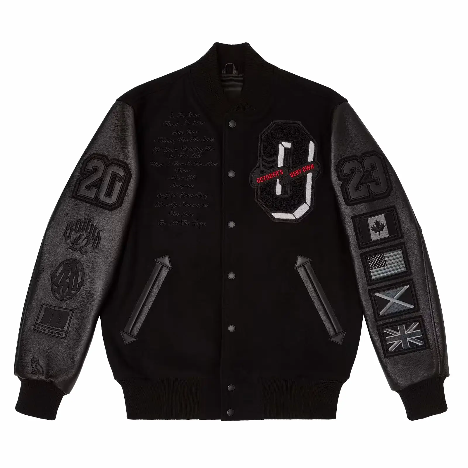OVO For All The Dogs Varsity Jacket Black