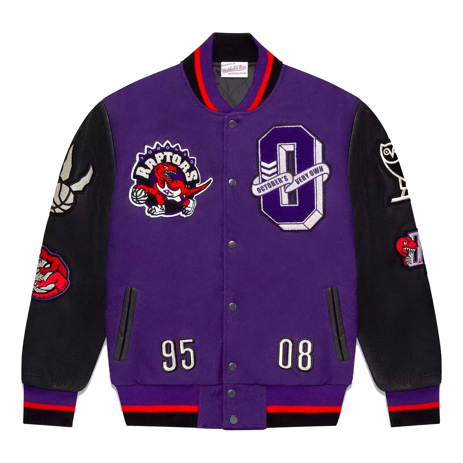OVO Mitchell And Ness '95 Raptors Varsity Jacket Purple