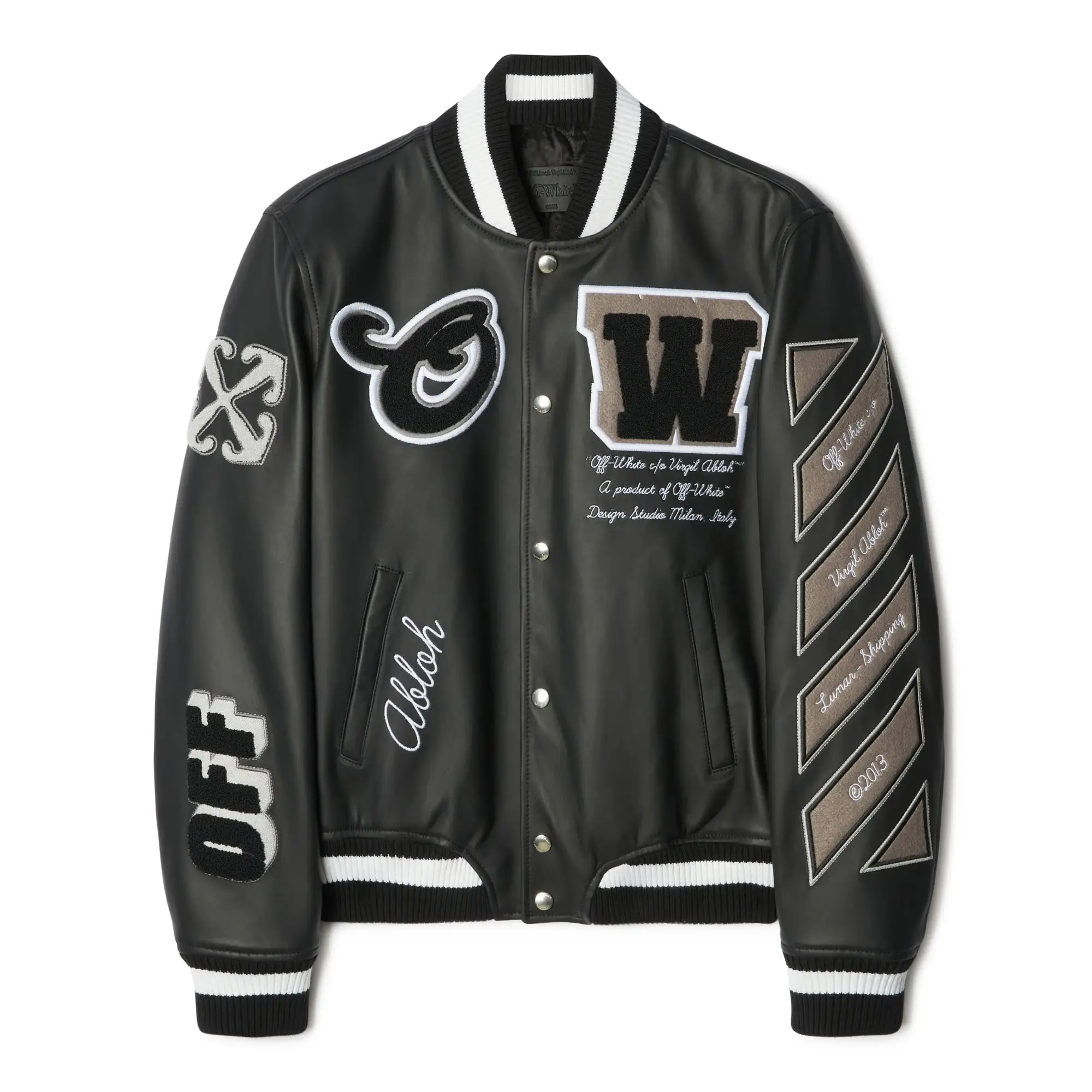 Off-White Moon Varsity Leather Jacket