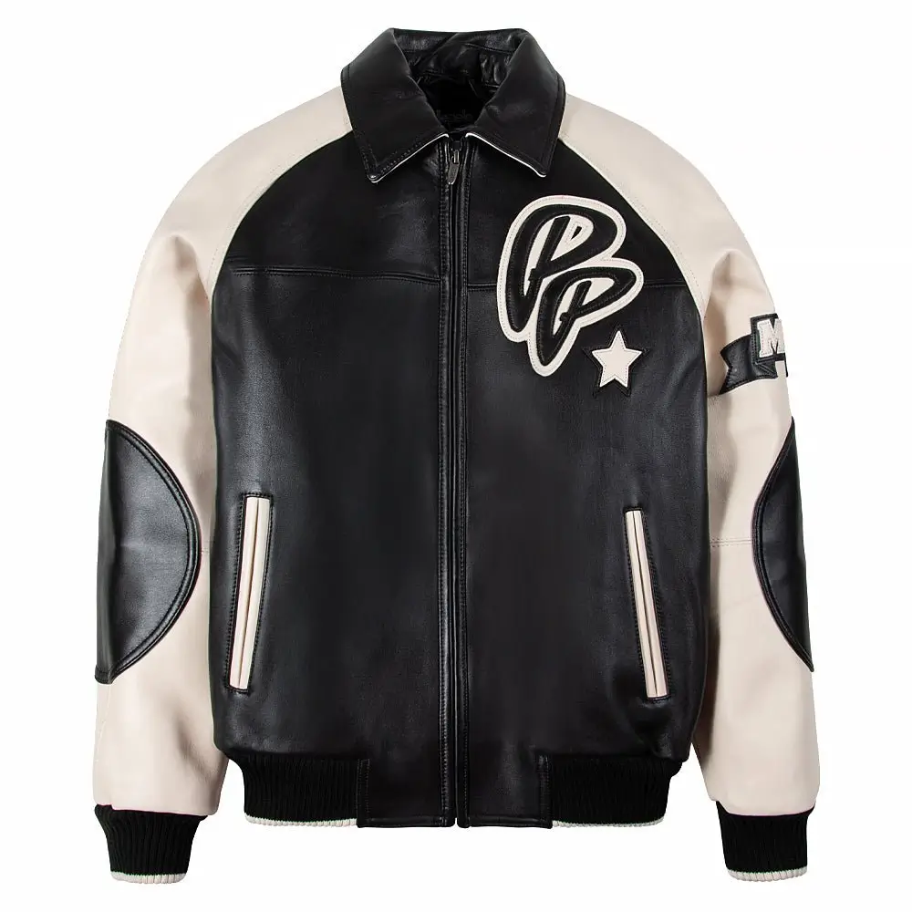 Pelle Pelle Classic Soda Club Plush Black & Cream Leather Jacket