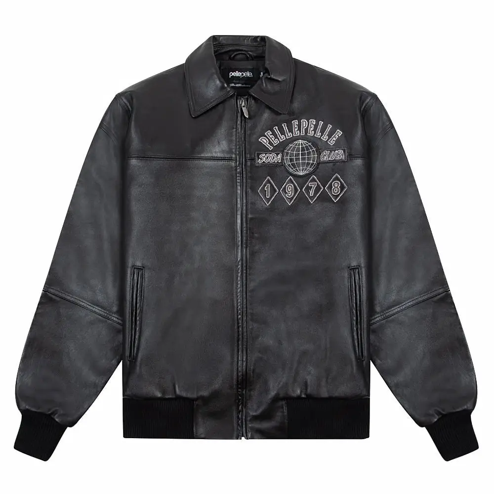 Pelle Pelle World Famous Soda Club Black Leather Jacket