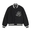 Stussy Black Aesthetic Varsity Jacket