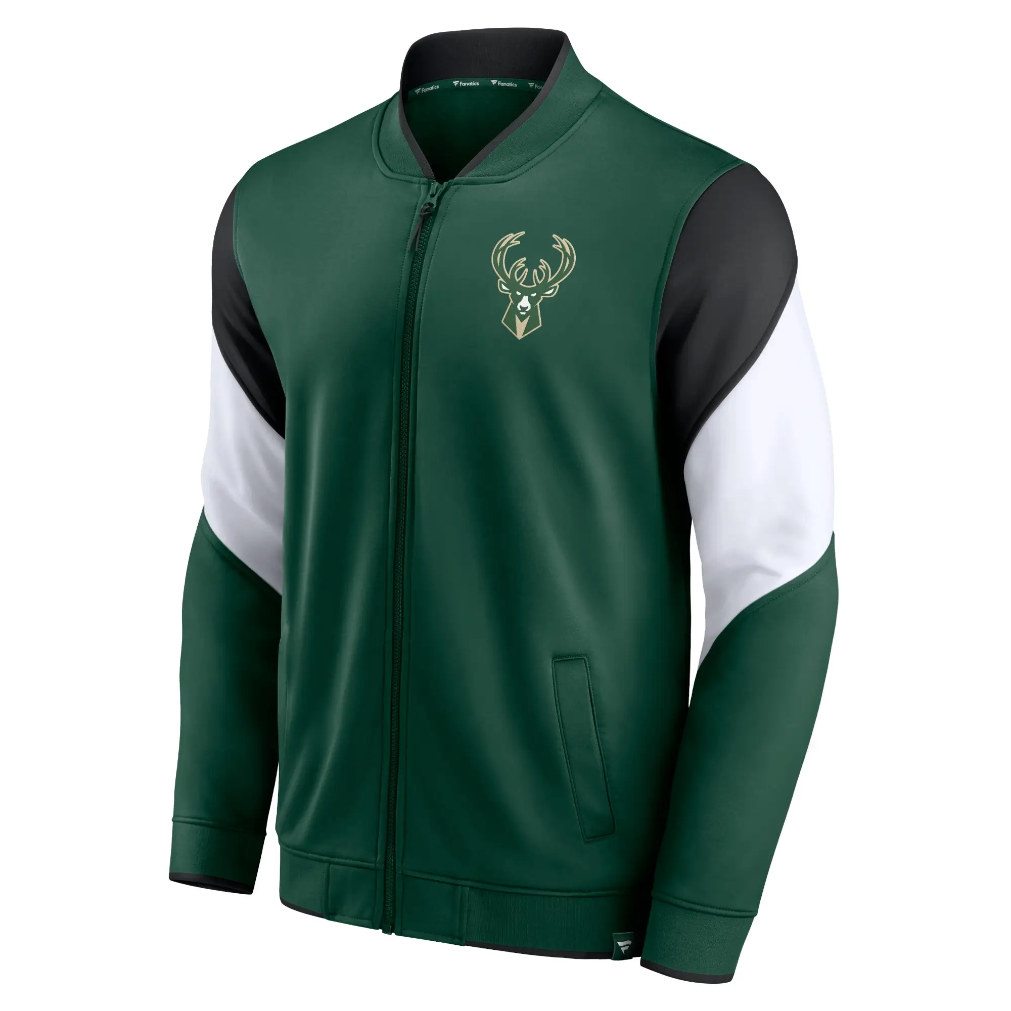 Milwaukee Bucks Best Performance League Full-Zip Hunter Green Varsity Jacket