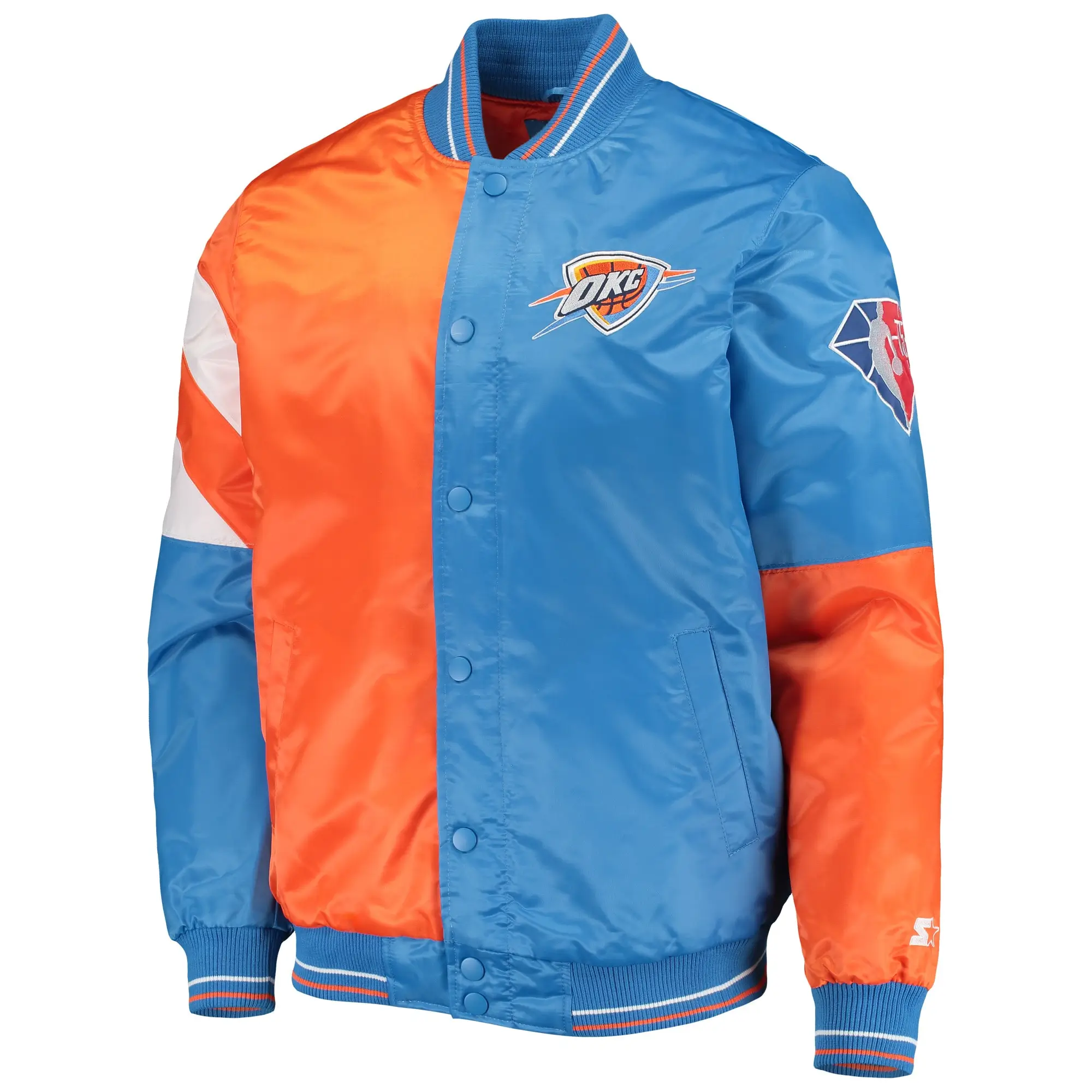 Oklahoma City Thunder Starter 75th Anniversary Leader Color Block Varsity Jacket