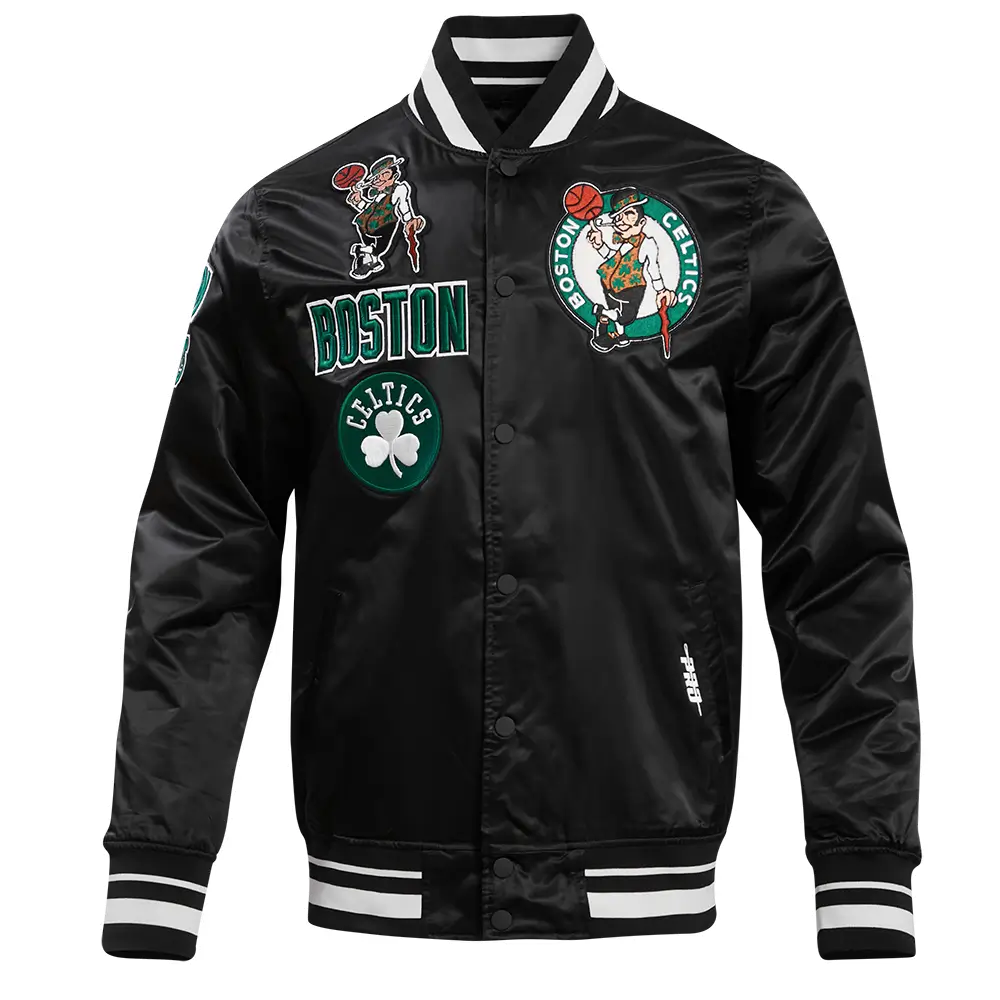 NBA Boston Celtics Men's Classic Black Varsity Jacket