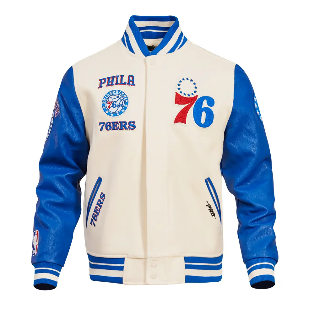 NBA Philadelphia 76ers Retro Classic Men's Rib Wool Varsity Jacket