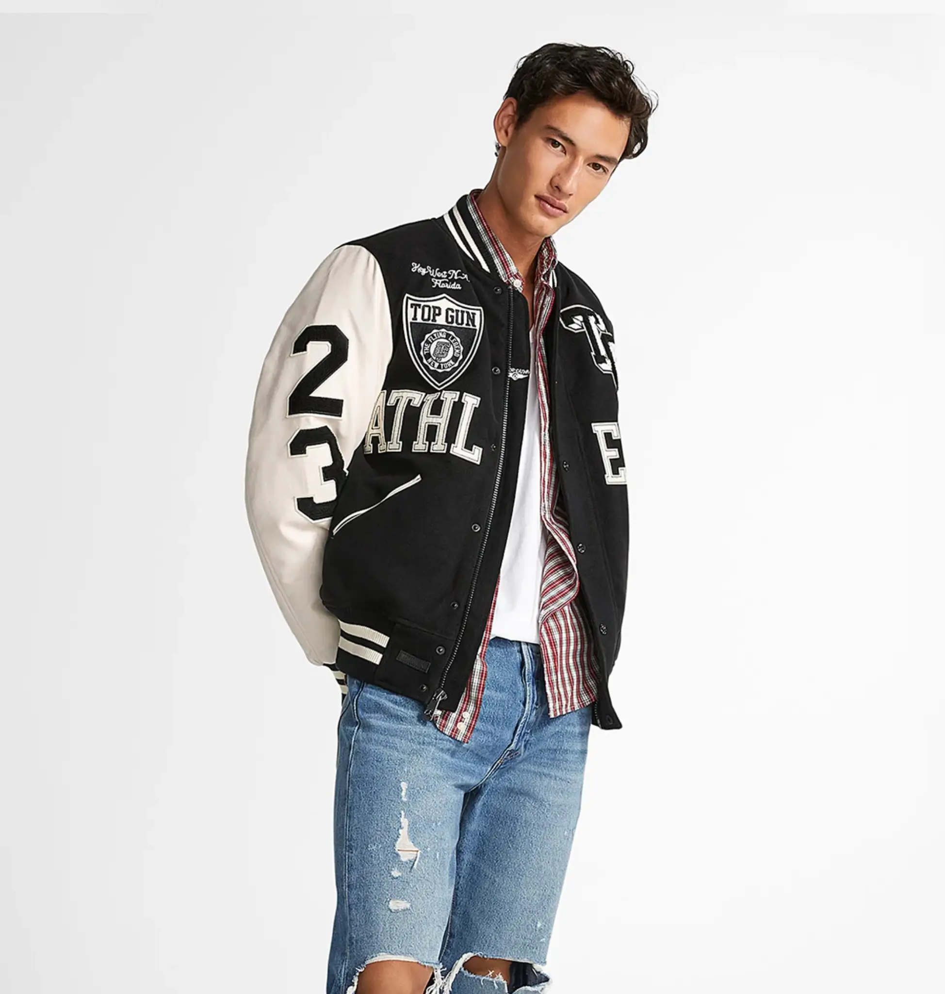 Top Gun "Athletic Division" Wool & Leather Varsity Jacket