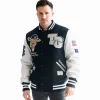 Top Gun The Goat Patch Navy/White Wool & Leather Varsity Jacket
