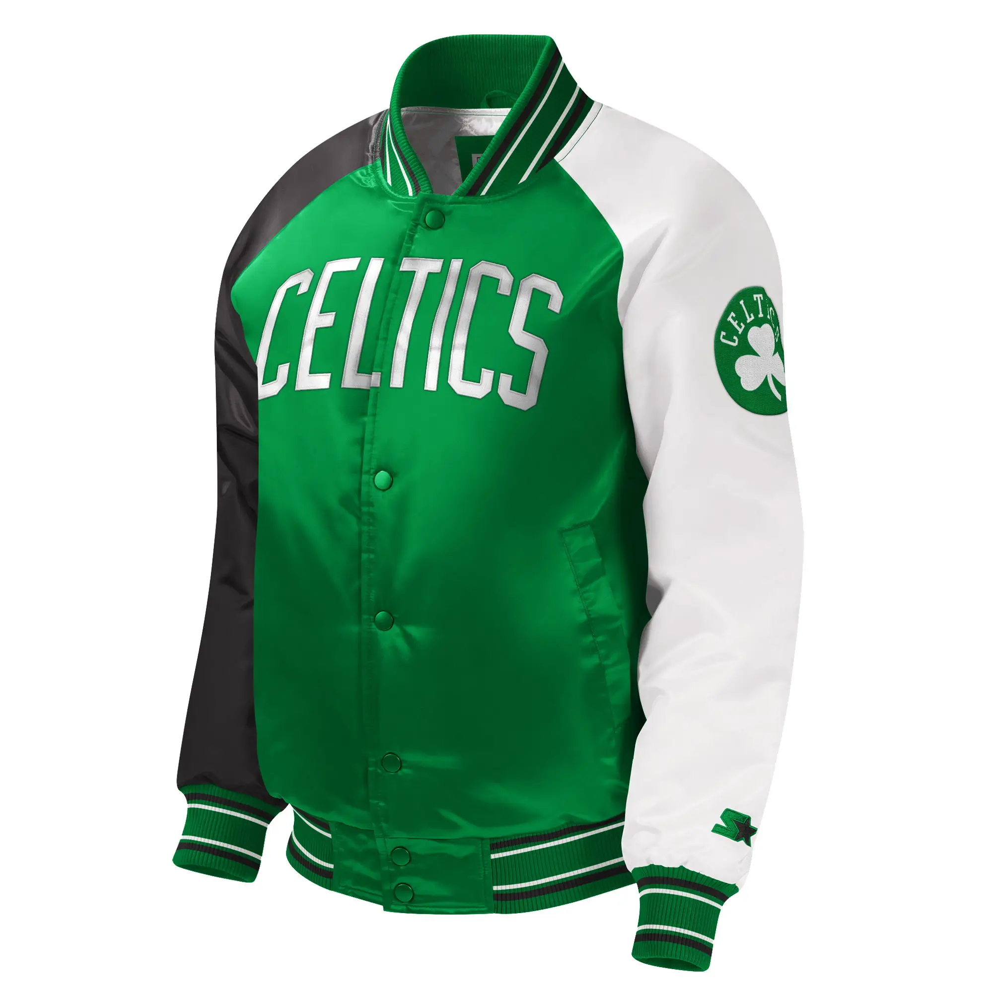 Boston Celtics Youth Starter Kelly Green Full-Snap Varsity Jacket