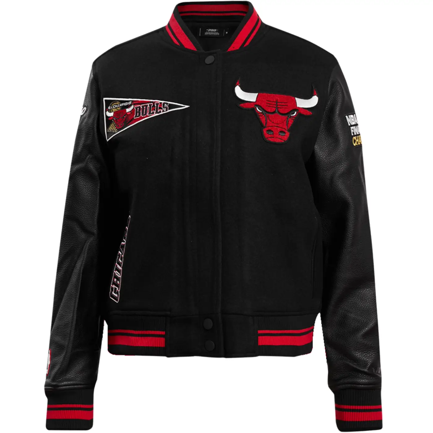 Chicago Bulls Classic Rib Wool & Leather Black Varsity Jacket