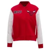 Chicago Bulls Classic Rib Wool & Leather Varsity Jacket Red & White