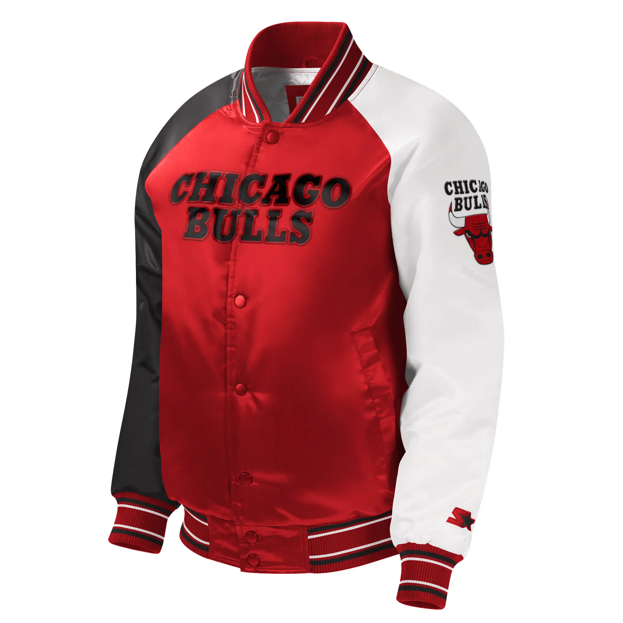 Chicago Bulls Starter Youth  Raglan Full-Snap Varsity Jacket