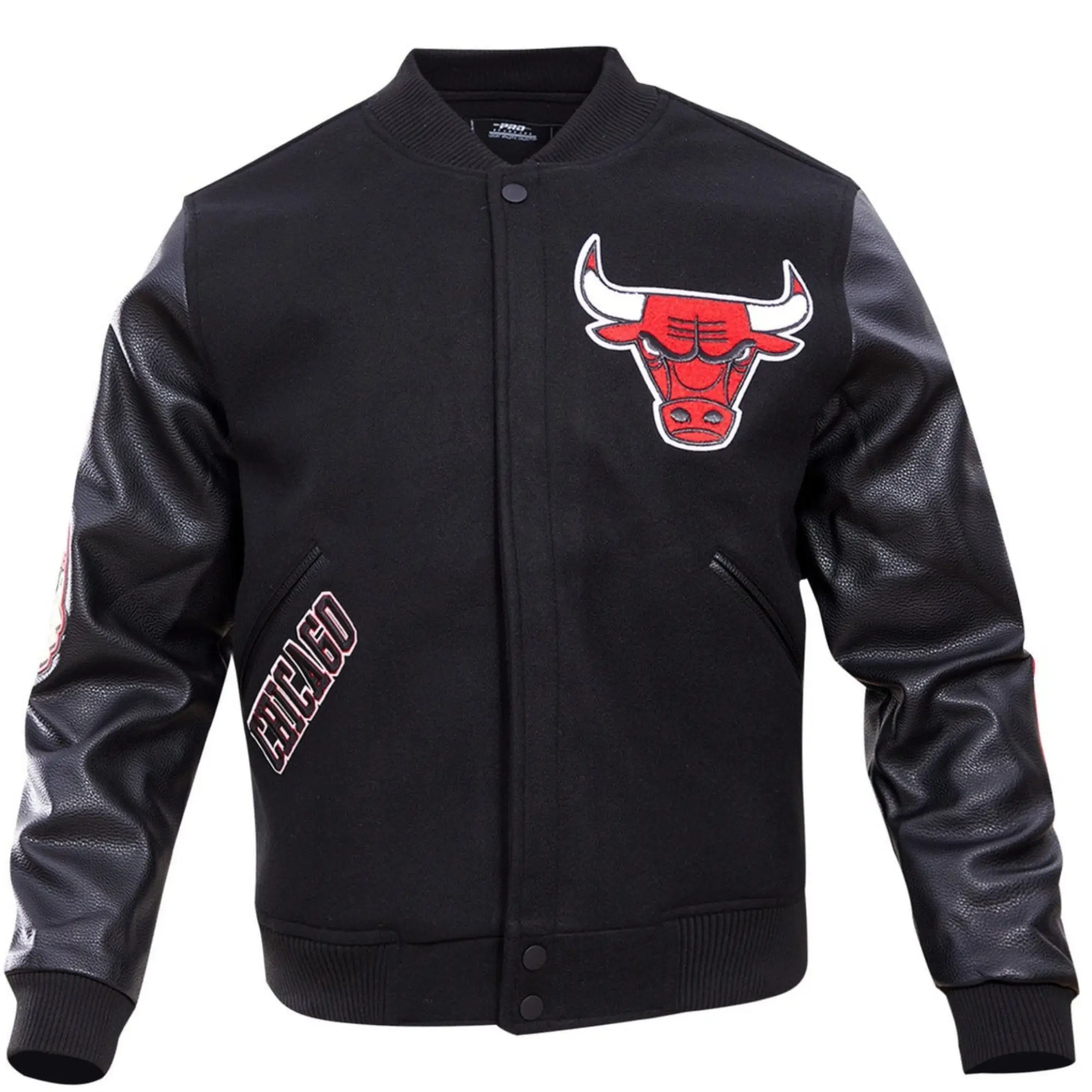 Chicago Bulls Wool & Leather Black Varsity Jacket