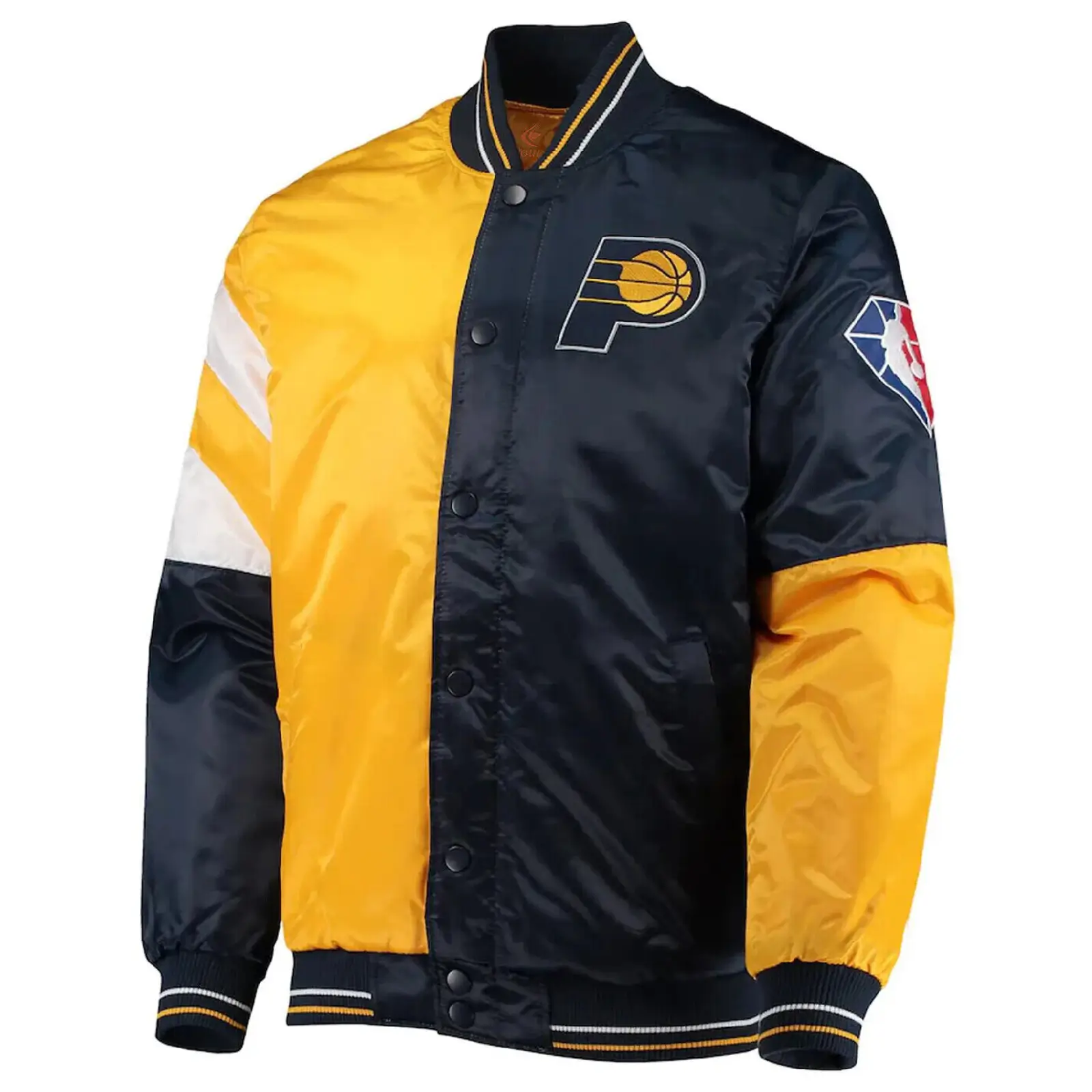 Indiana Pacers Classic Black & Gold Satin Varsity jacket
