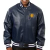 Indiana Pacers Leather Varsity Navy Jacket