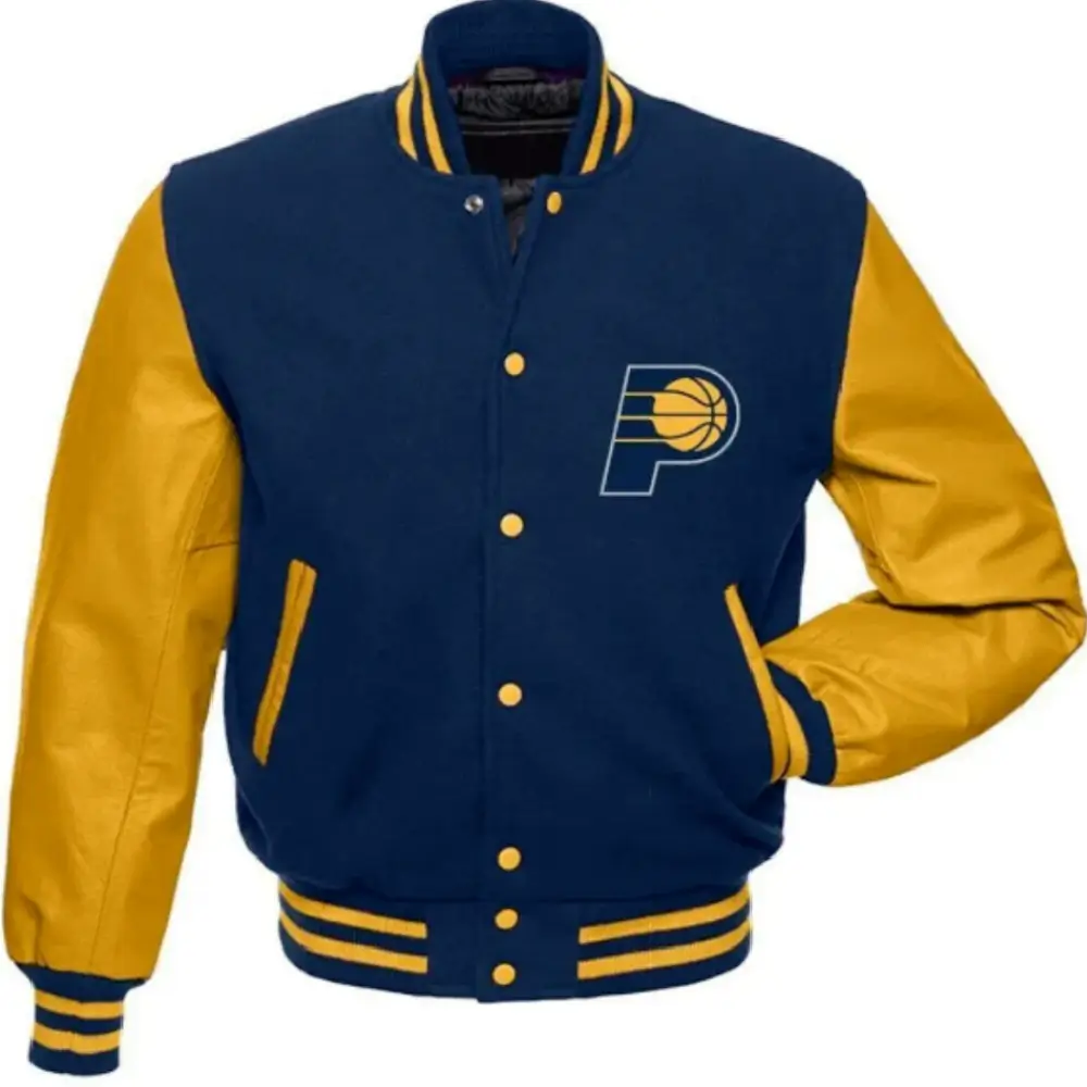 Indiana Pacers Letterman Wool & Leather Varsity Jacket