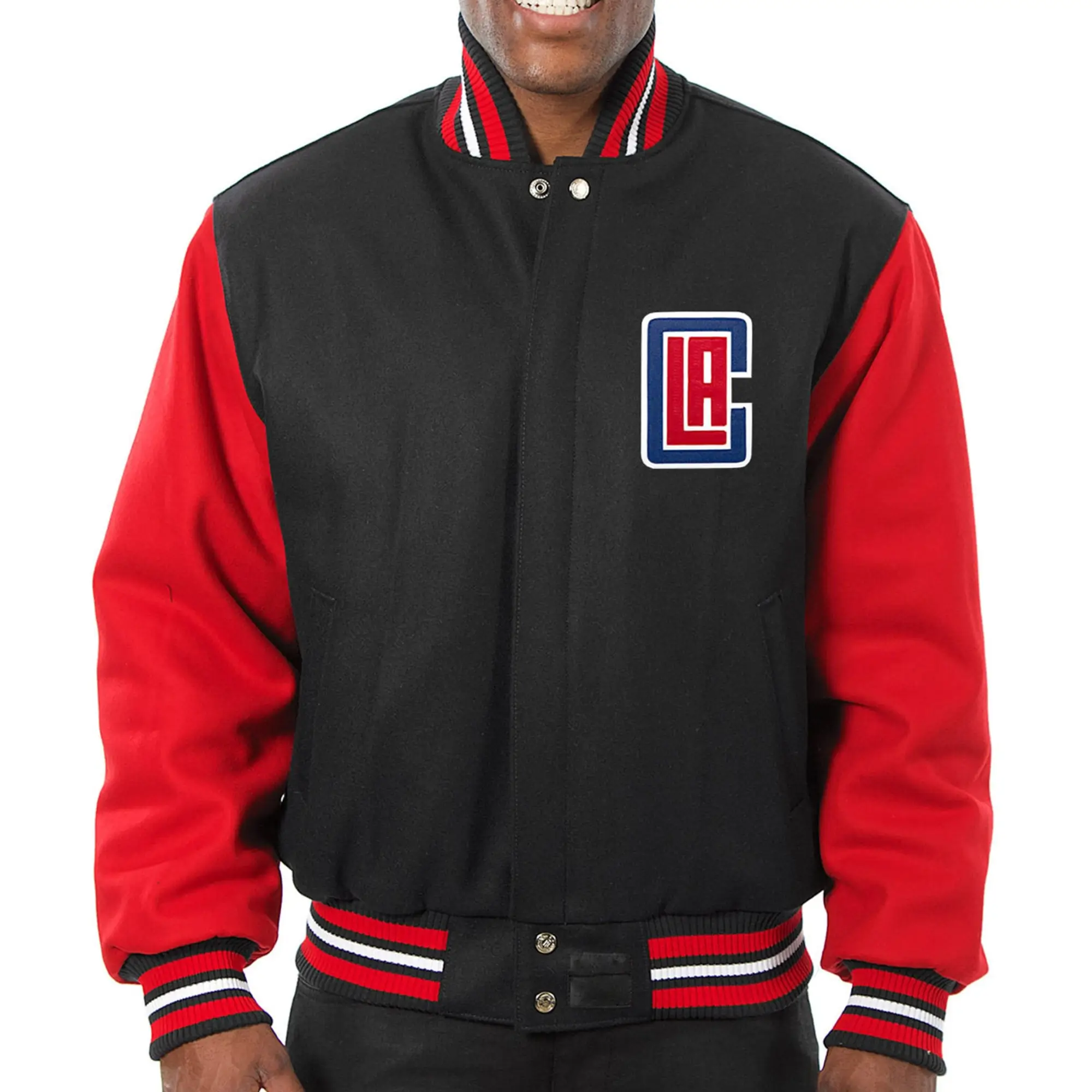 Los Angeles Clippers Wool Varsity Jacket Black & Red
