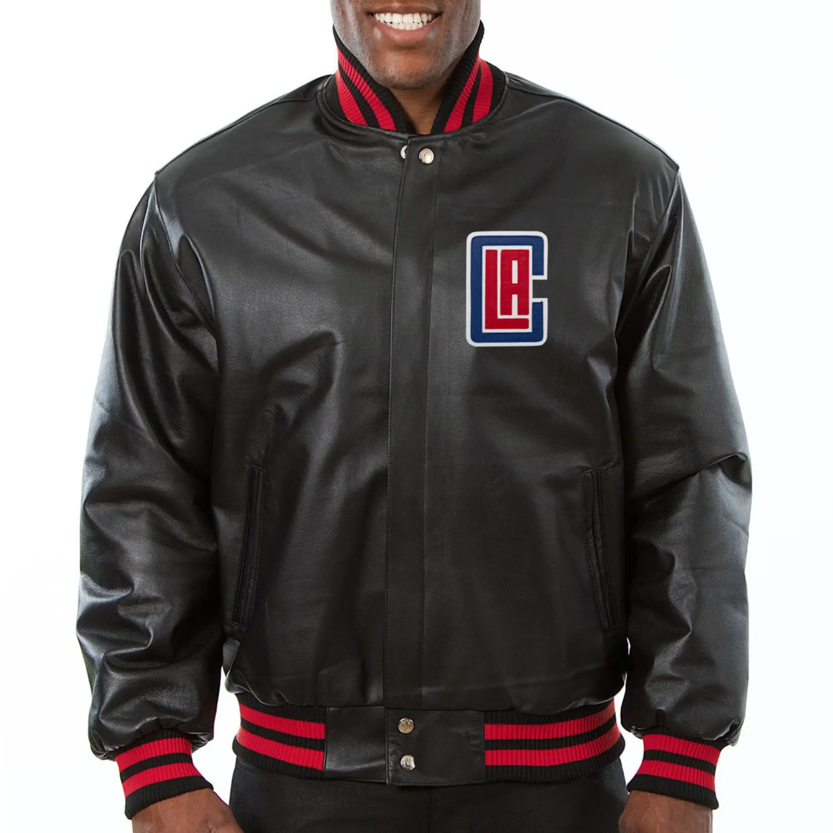Los Angeles Clippers Black leather Varsity Jacket