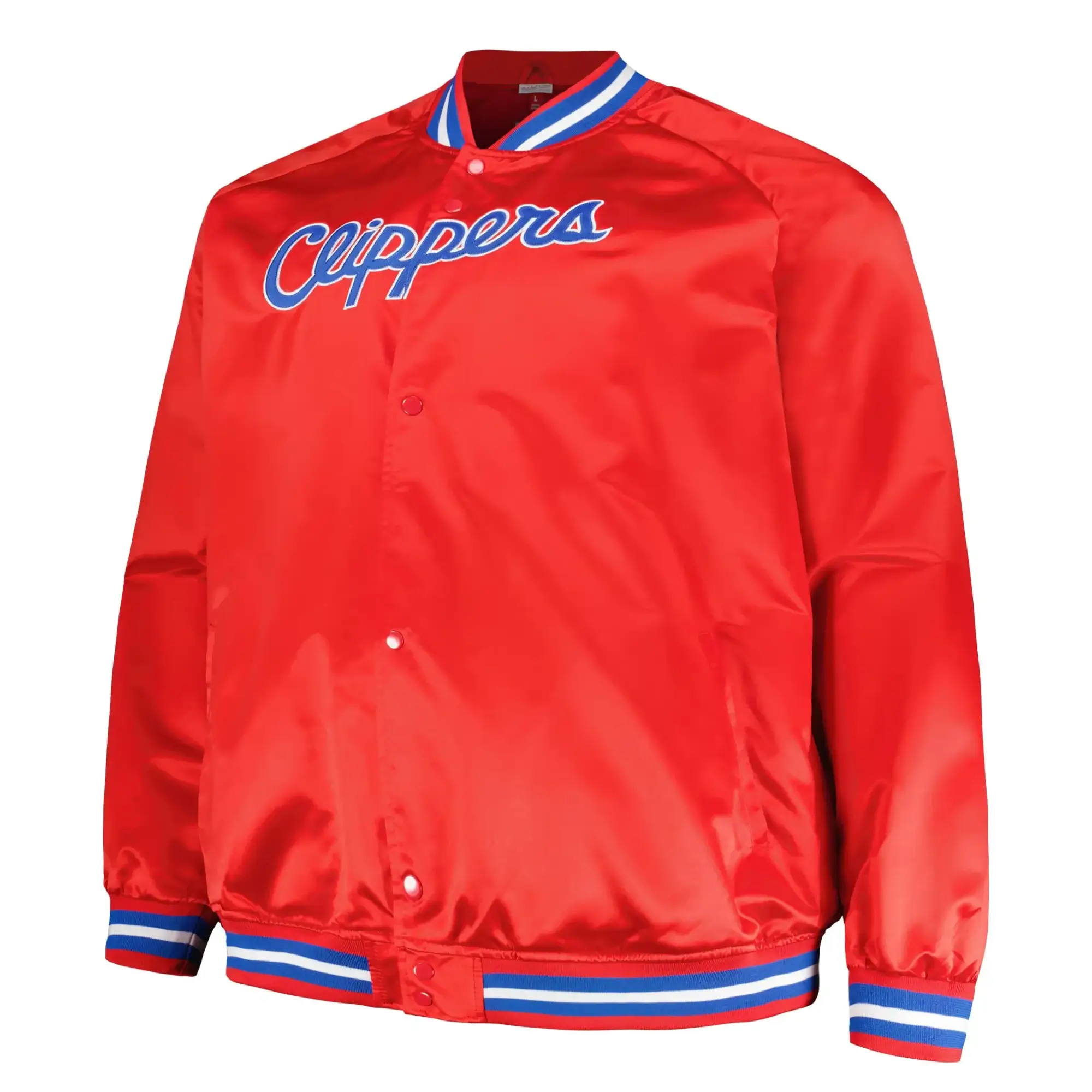 LA Clippers Red Hardwood Classics Throwback Wordmark Red Varsity Jacket