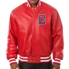 Los Angeles Clippers Red Leather Varsity Jacket
