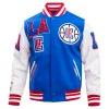 Los Angeles Clippers Wool & Leather Varsity Jacket