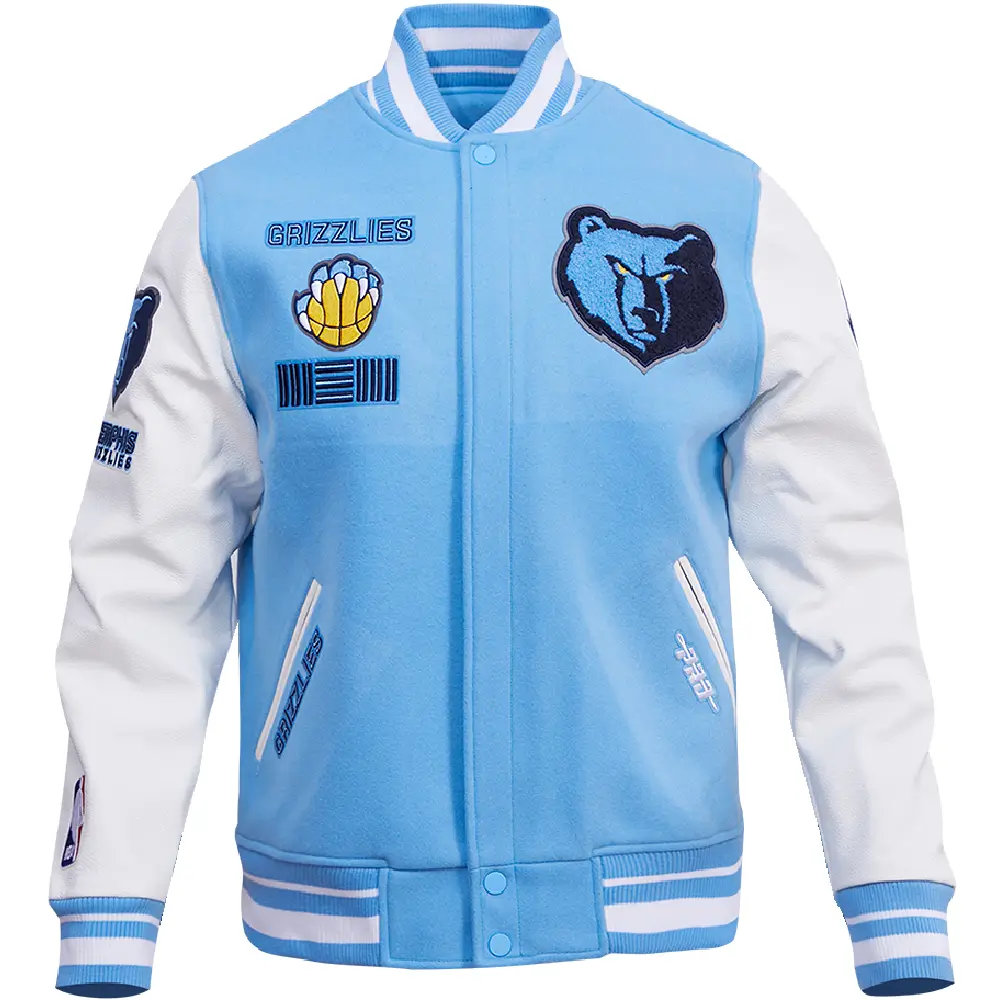 Memphis Grizzlies Classic Rib Wool & Leather Varsity Jacket