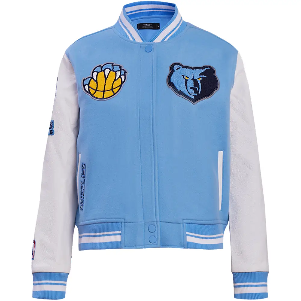 Memphis Grizzlies Team Players Sky Blue/White Varsity Jacket
